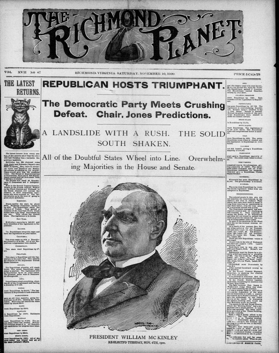 Front page of The Richmond Planet, November 10, 1900